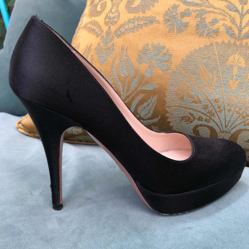 Black Satin Prada Heels